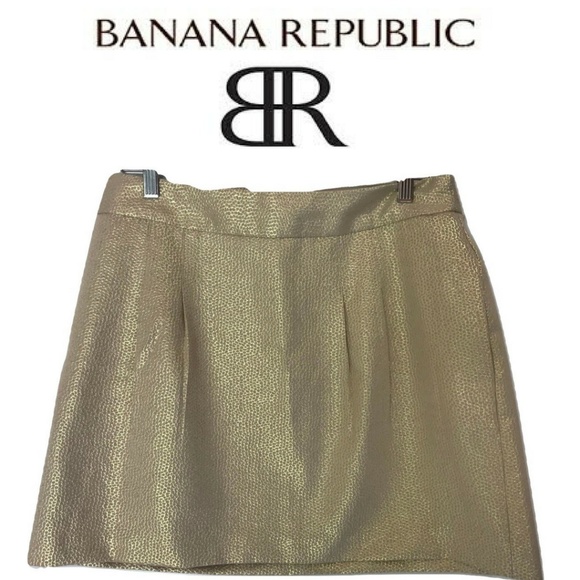 Banana Republic Dresses & Skirts - Banana Republic 14 Gold Mini Skirt Date Night Cute